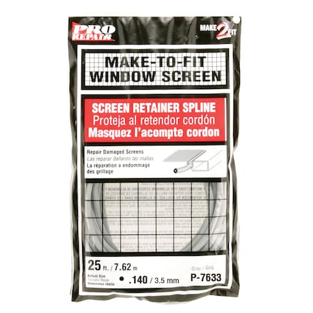 0.14 In. X 25 Ft. Roll Gray Spline